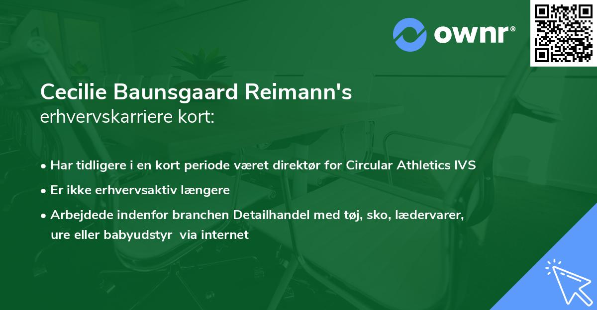 Cecilie Baunsgaard Reimann's erhvervskarriere kort