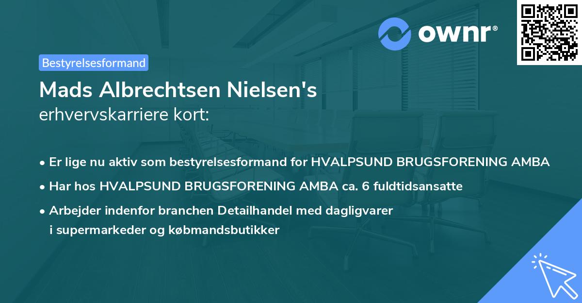 Mads Albrechtsen Nielsen's erhvervskarriere kort