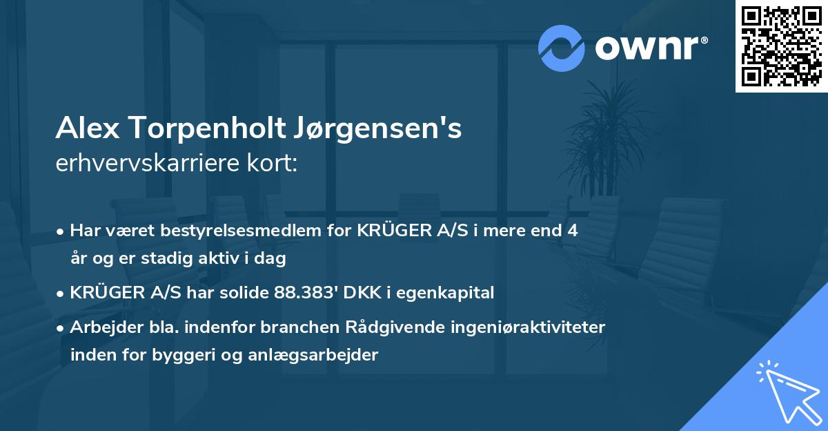 Alex Torpenholt Jørgensen's erhvervskarriere kort