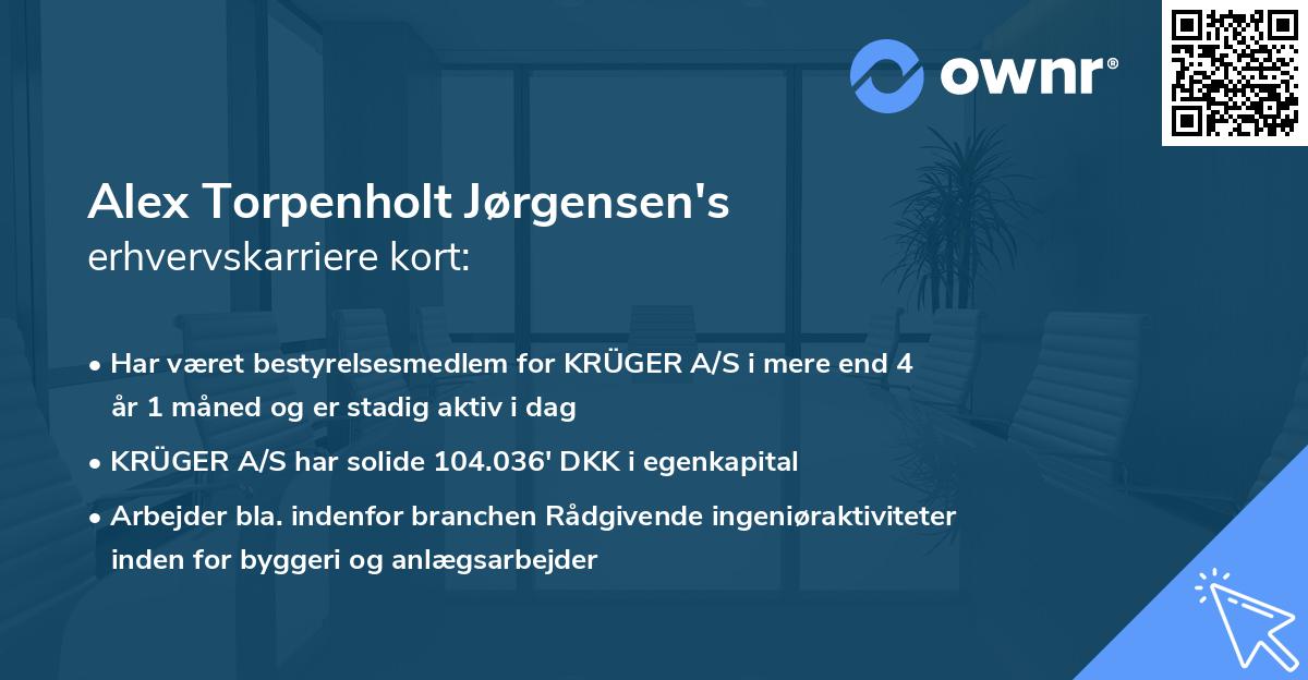 Alex Torpenholt Jørgensen's erhvervskarriere kort