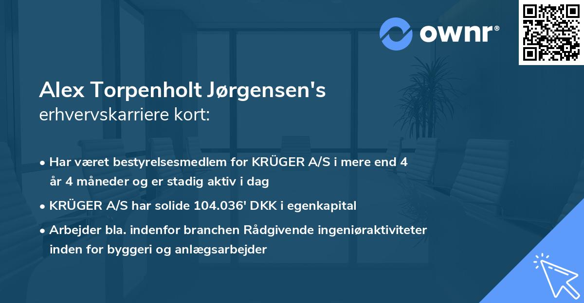 Alex Torpenholt Jørgensen's erhvervskarriere kort