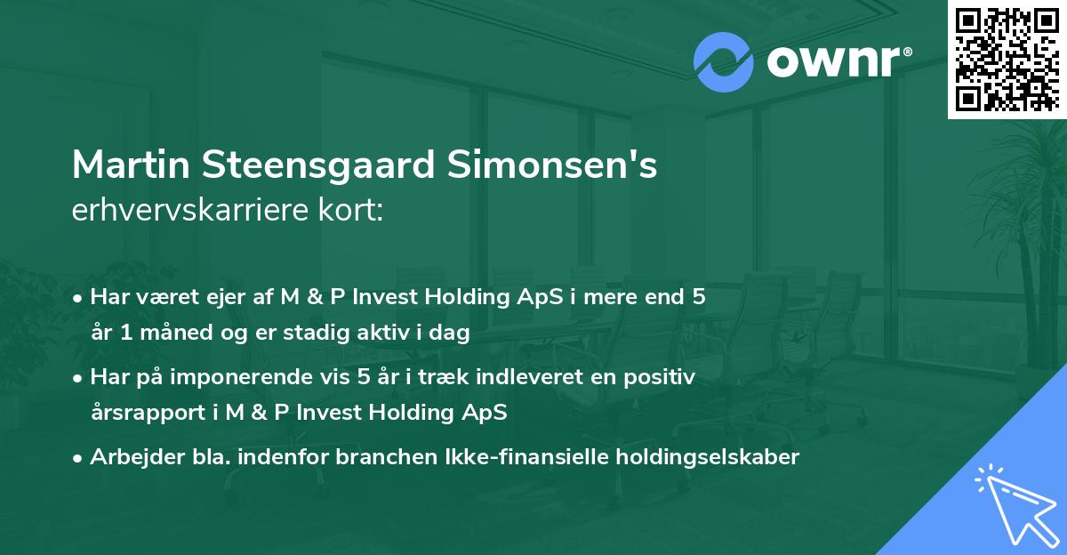 Martin Steensgaard Simonsen's erhvervskarriere kort