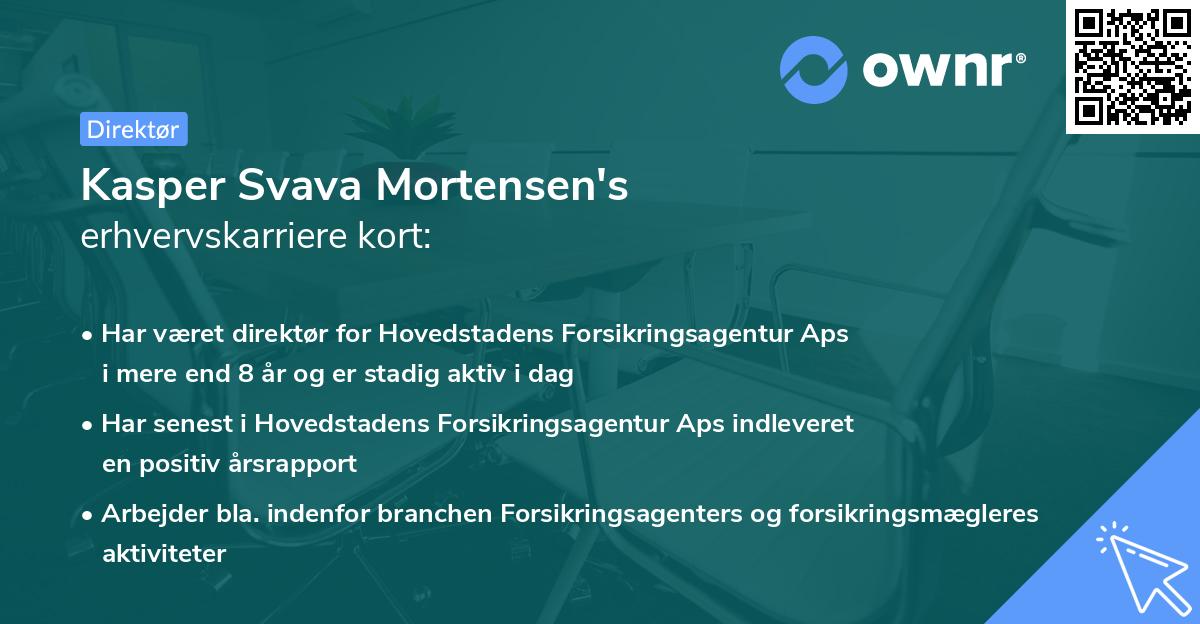 Kasper Svava Mortensen's erhvervskarriere kort