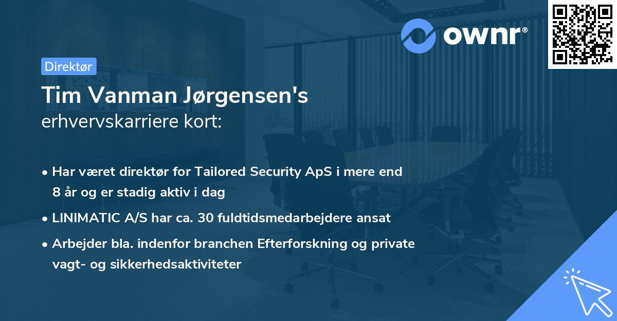 Tim Vanman Jørgensen's erhvervskarriere kort