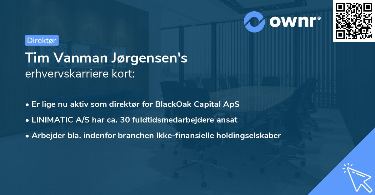 Tim Vanman Jørgensen's erhvervskarriere kort