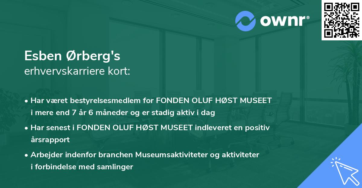 Esben Ørberg's erhvervskarriere kort