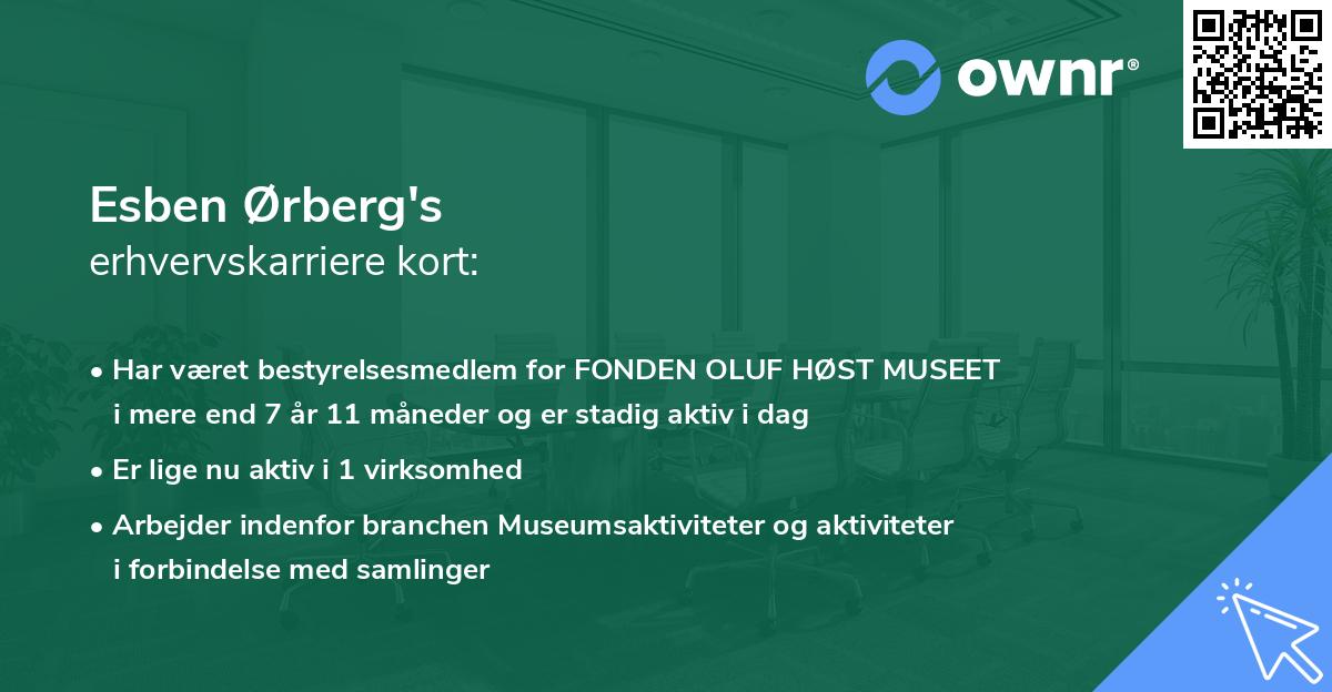 Esben Ørberg's erhvervskarriere kort