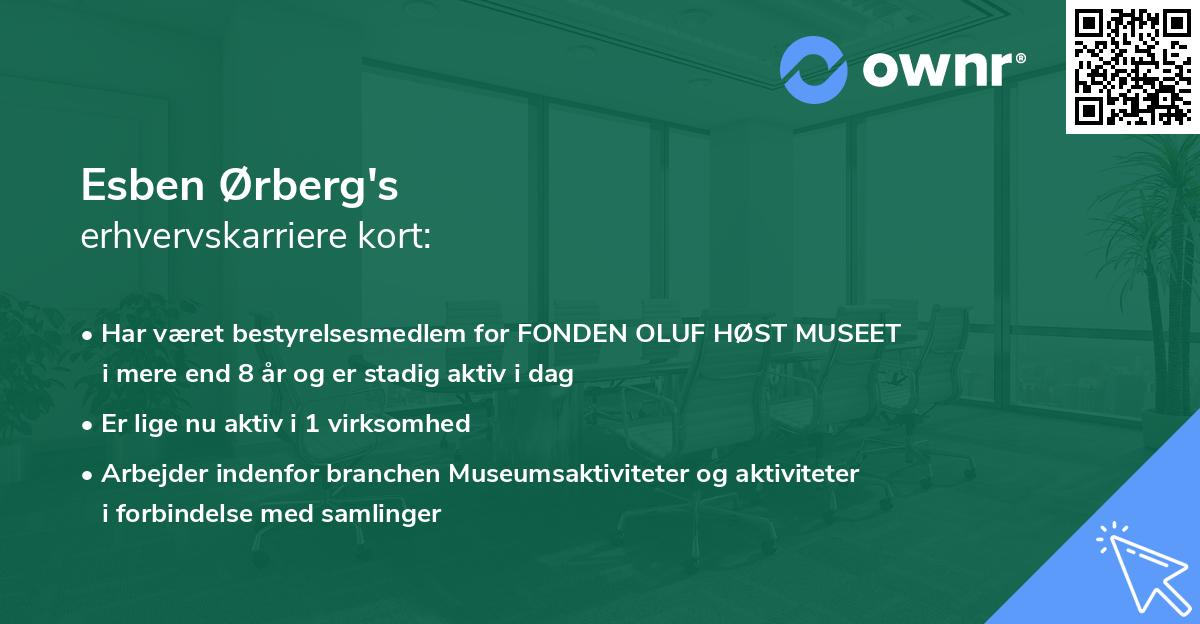 Esben Ørberg's erhvervskarriere kort
