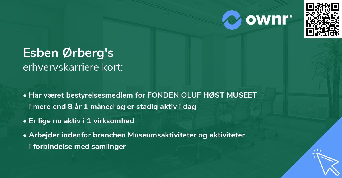 Esben Ørberg's erhvervskarriere kort