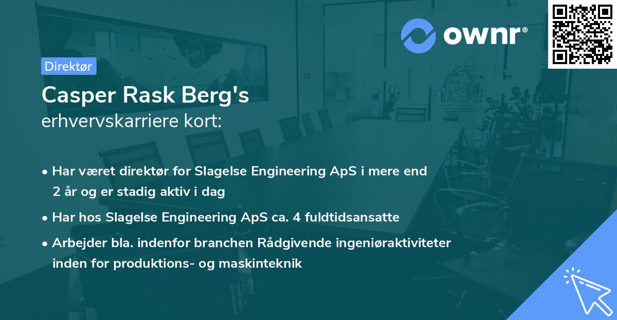 Casper Rask Berg's erhvervskarriere kort