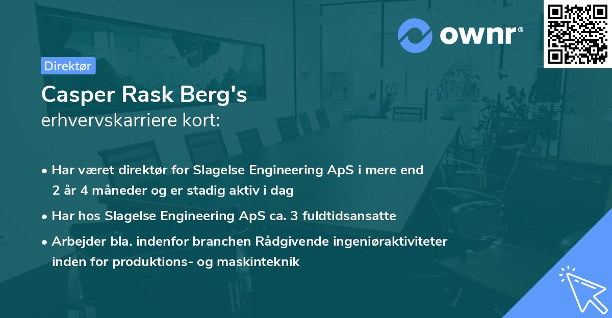 Casper Rask Berg's erhvervskarriere kort