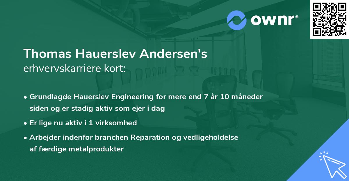 Thomas Hauerslev Andersen's erhvervskarriere kort