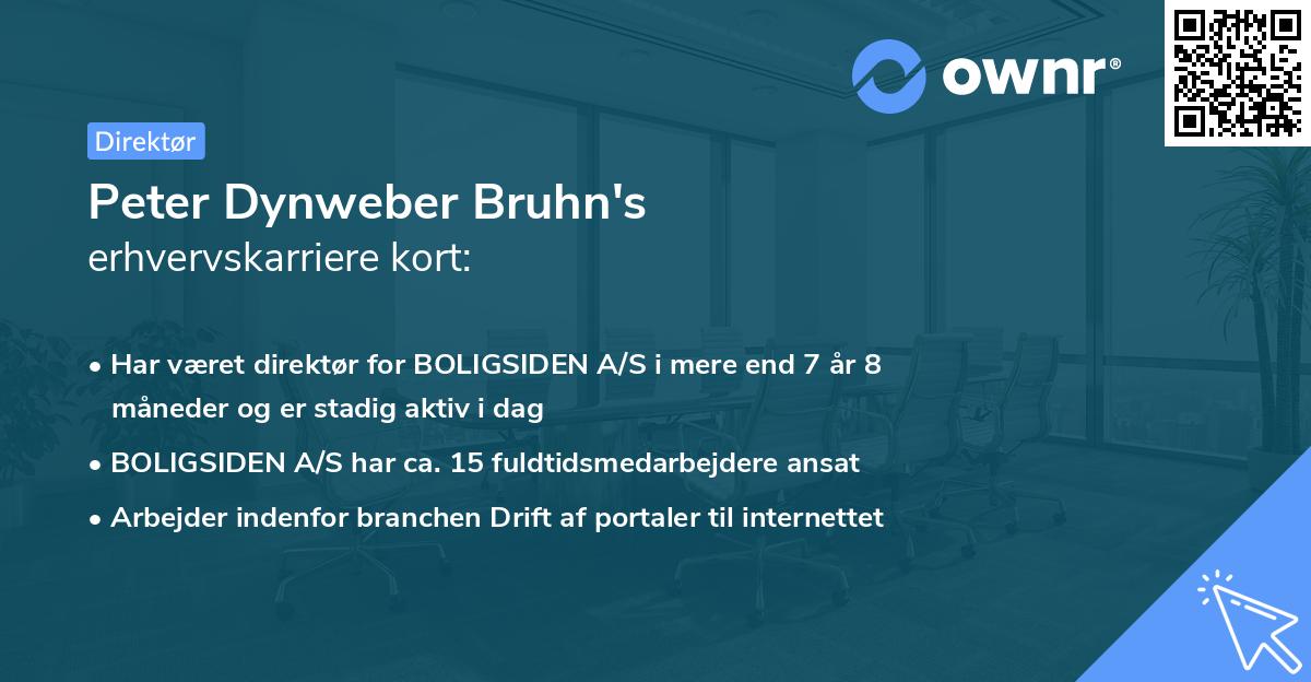 Peter Dynweber Bruhn's erhvervskarriere kort
