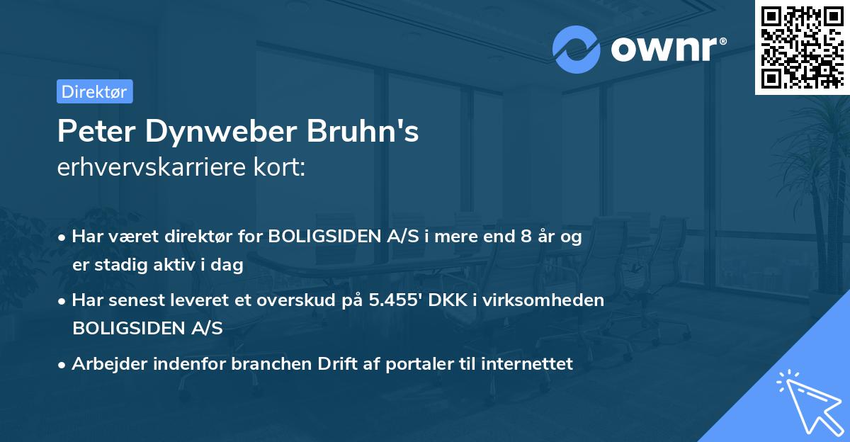 Peter Dynweber Bruhn's erhvervskarriere kort