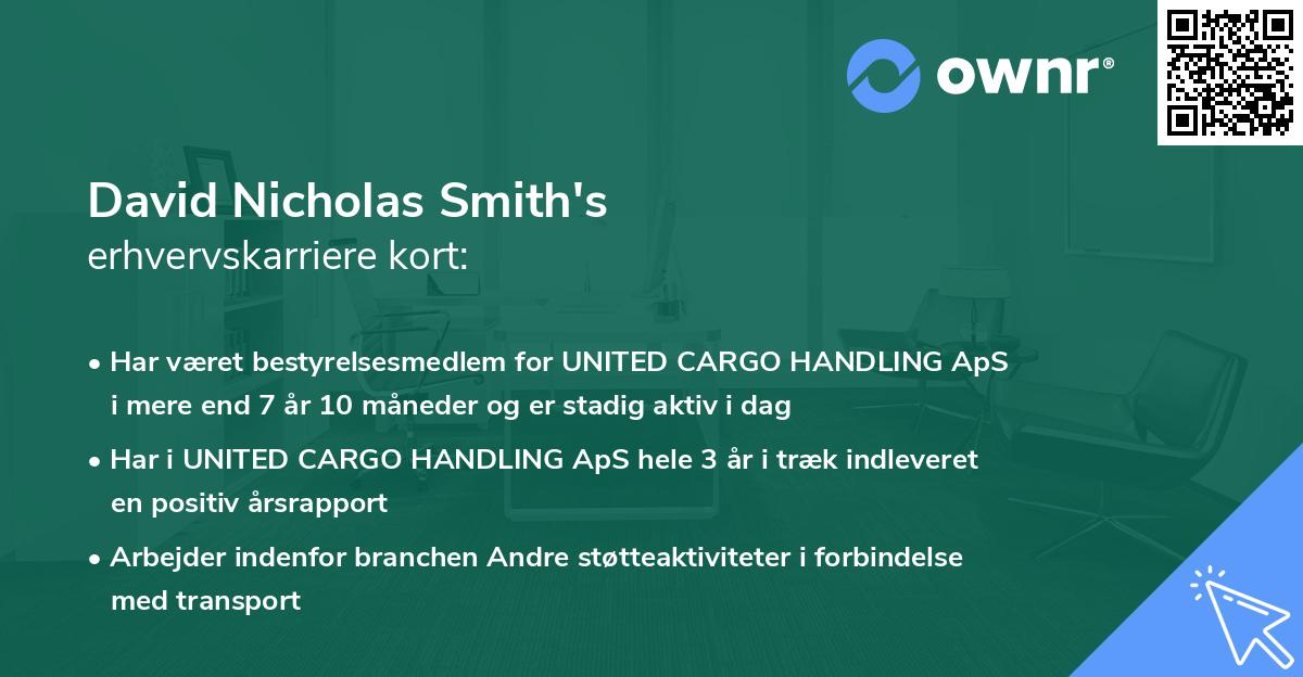 David Nicholas Smith's erhvervskarriere kort