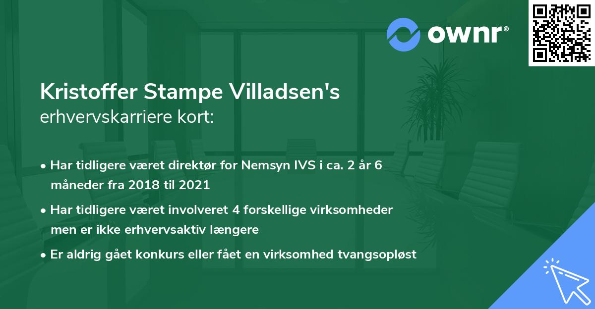 Kristoffer Stampe Villadsen's erhvervskarriere kort