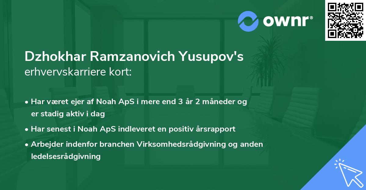 Dzhokhar Ramzanovich Yusupov's erhvervskarriere kort