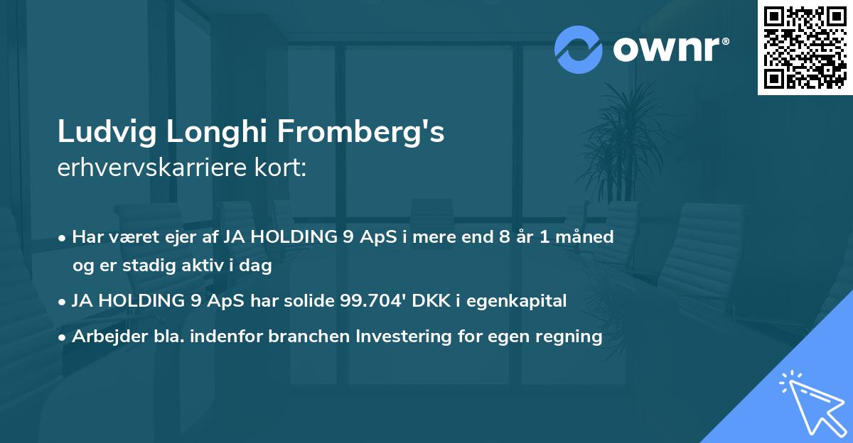 Ludvig Longhi Fromberg's erhvervskarriere kort