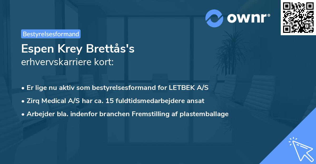 Espen Krey Brettås's erhvervskarriere kort