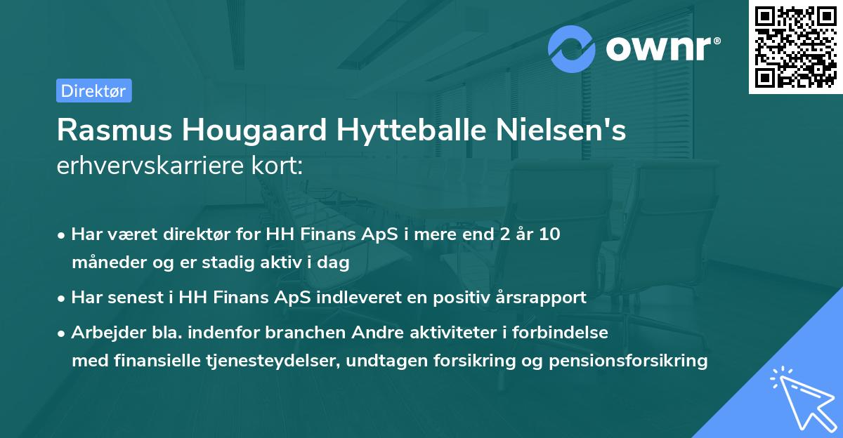 Rasmus Hougaard Hytteballe Nielsen's erhvervskarriere kort