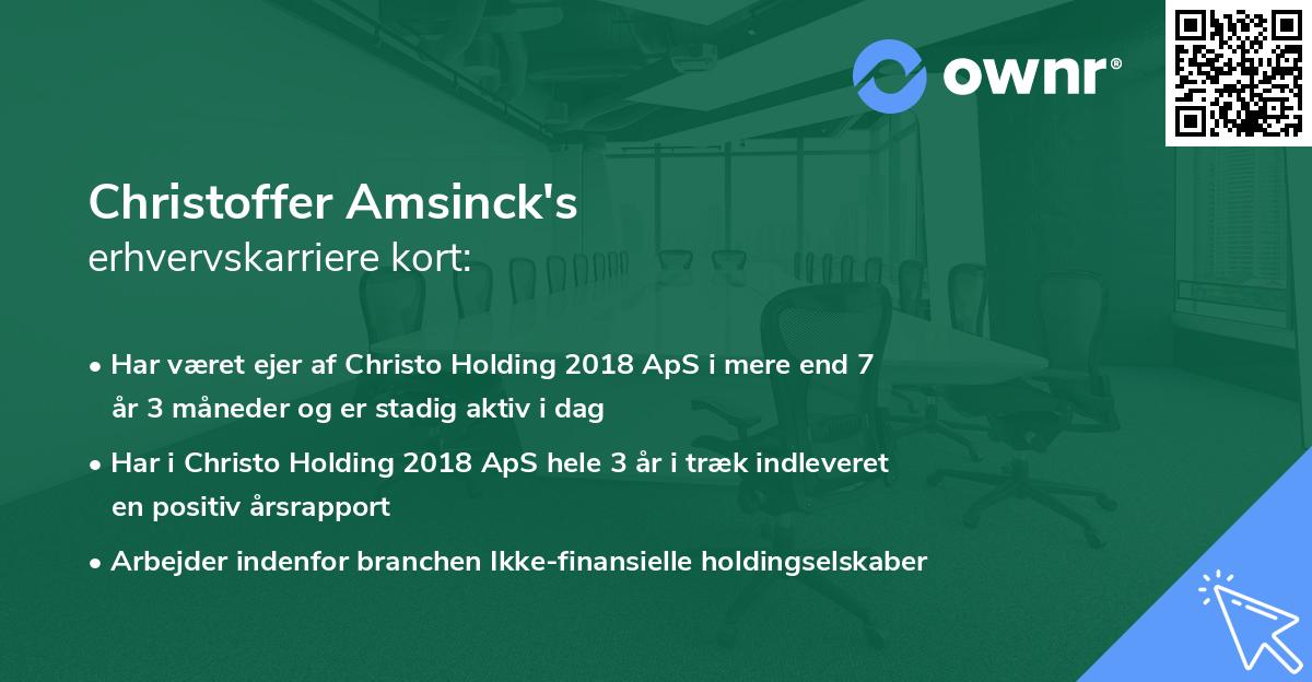 Christoffer Amsinck's erhvervskarriere kort
