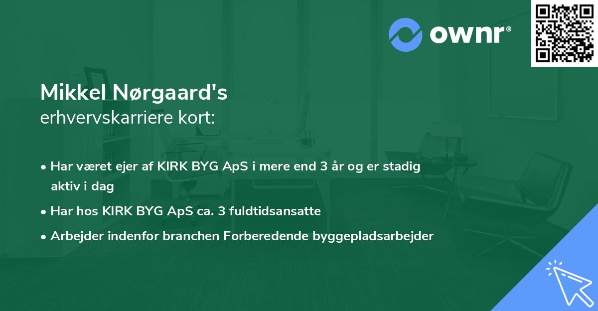 Mikkel Nørgaard's erhvervskarriere kort