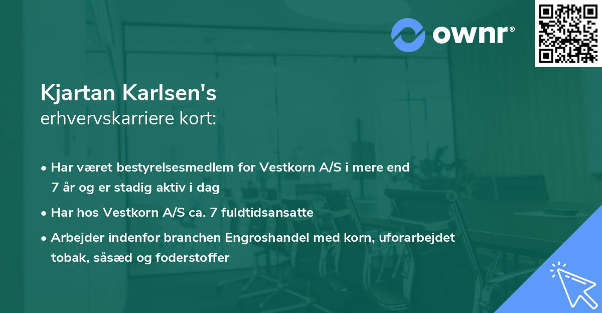 Kjartan Karlsen's erhvervskarriere kort