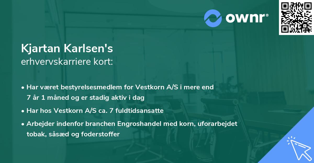Kjartan Karlsen's erhvervskarriere kort
