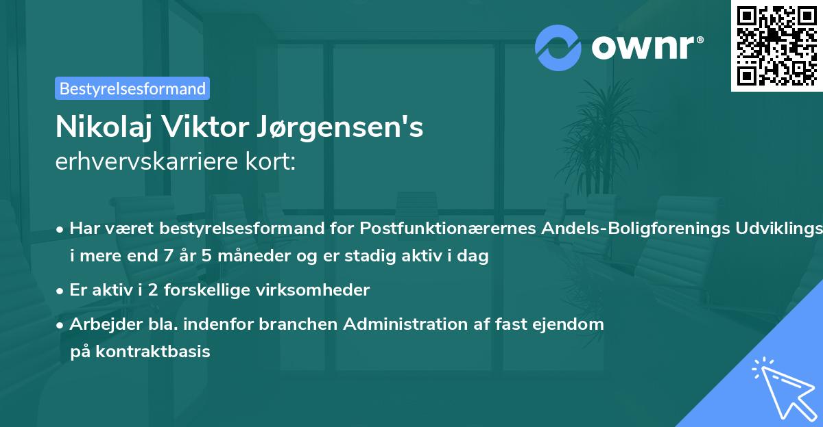 Nikolaj Viktor Jørgensen's erhvervskarriere kort