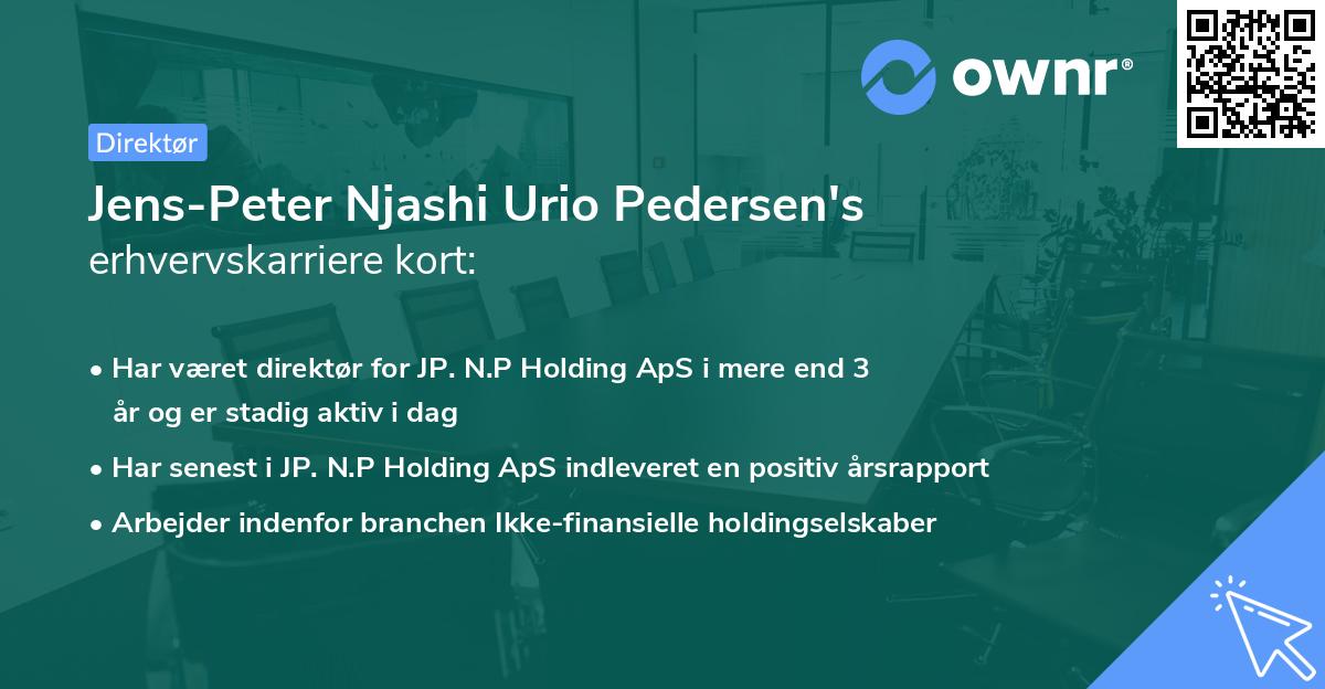 Jens-Peter Njashi Urio Pedersen's erhvervskarriere kort