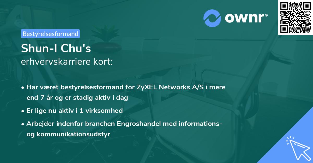 Shun-I Chu's erhvervskarriere kort