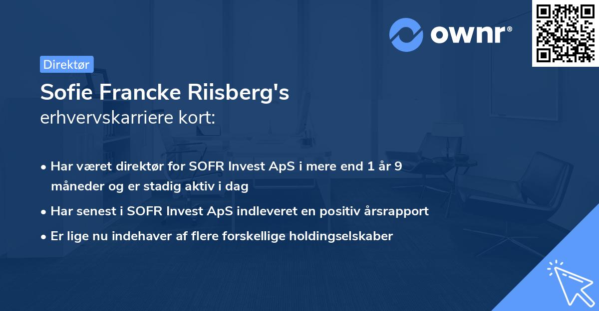 Sofie Francke Riisberg's erhvervskarriere kort