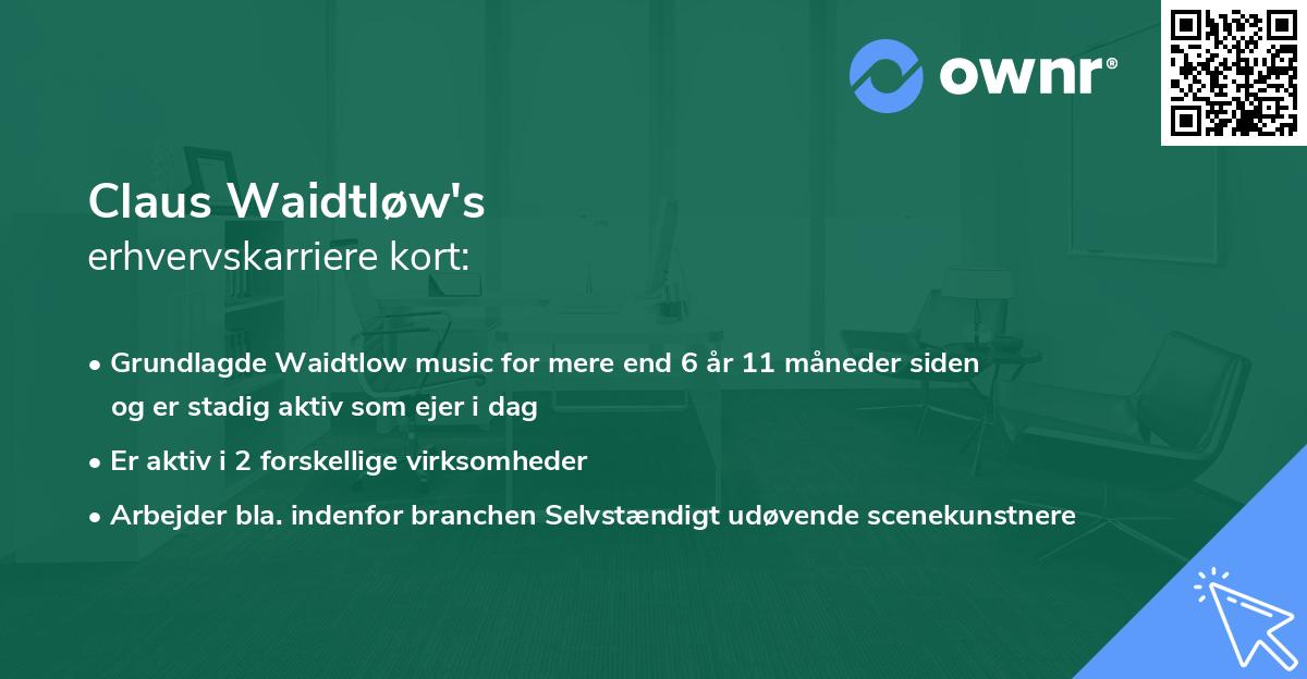 Claus Waidtløw's erhvervskarriere kort