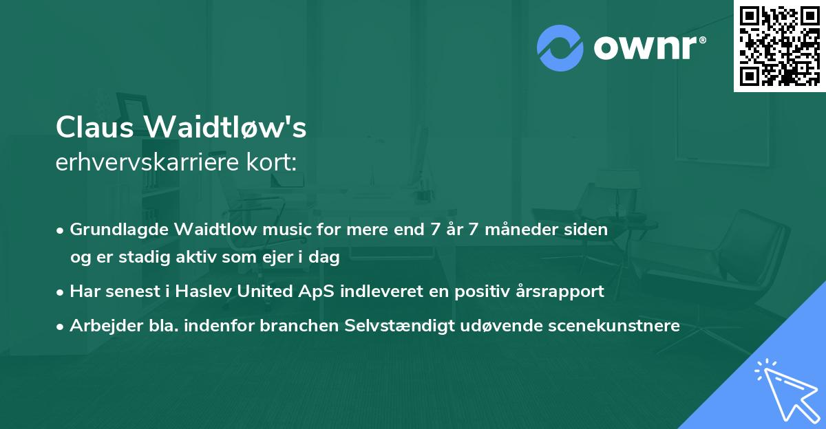 Claus Waidtløw's erhvervskarriere kort