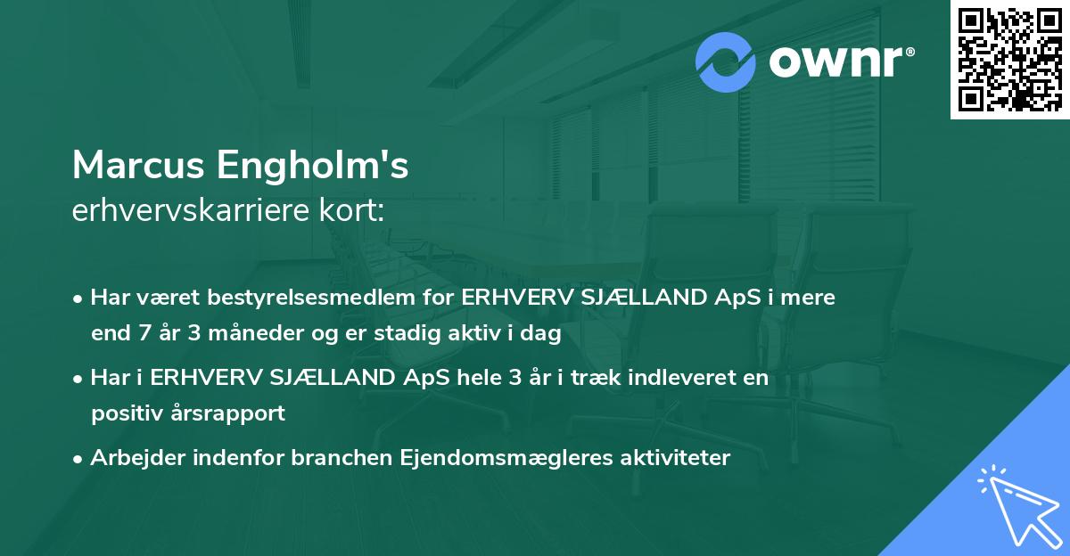 Marcus Engholm's erhvervskarriere kort