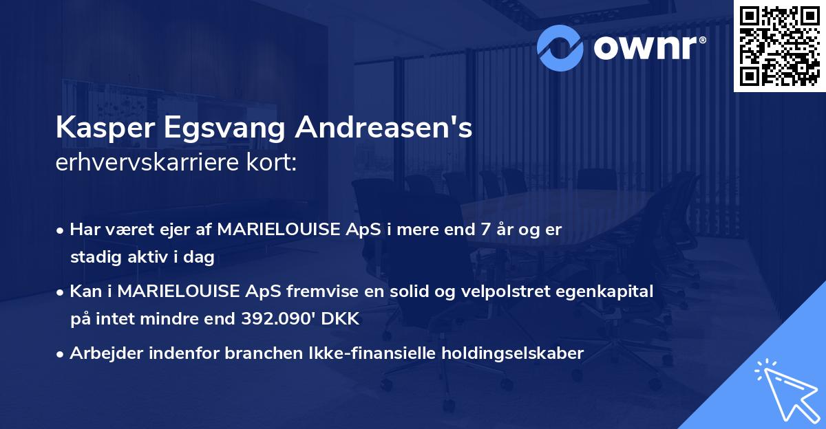 Kasper Egsvang Andreasen's erhvervskarriere kort