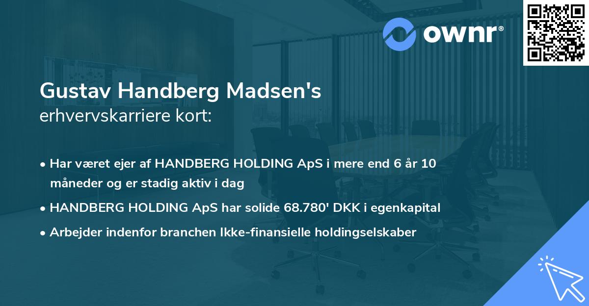 Gustav Handberg Madsen's erhvervskarriere kort