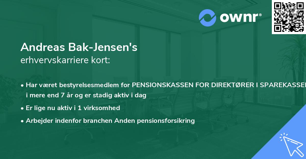 Andreas Bak-Jensen's erhvervskarriere kort