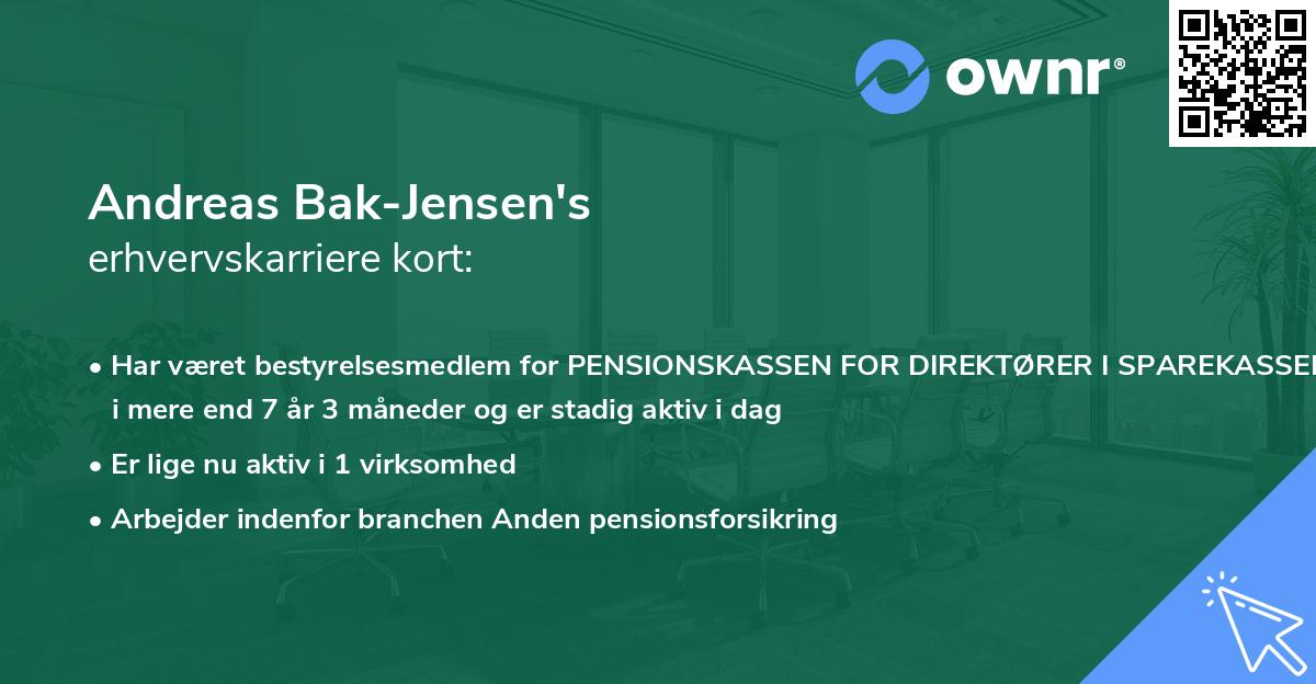 Andreas Bak-Jensen's erhvervskarriere kort