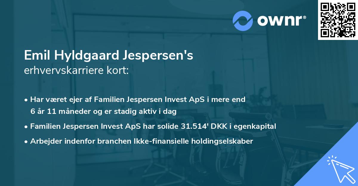 Emil Hyldgaard Jespersen's erhvervskarriere kort