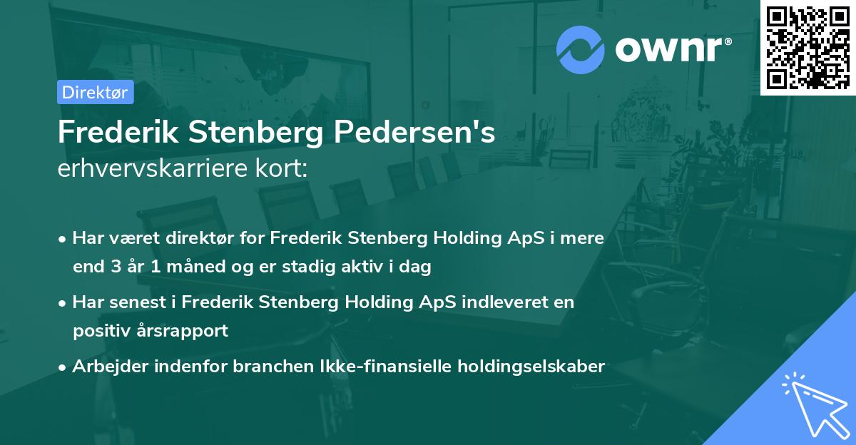 Frederik Stenberg Pedersen's erhvervskarriere kort