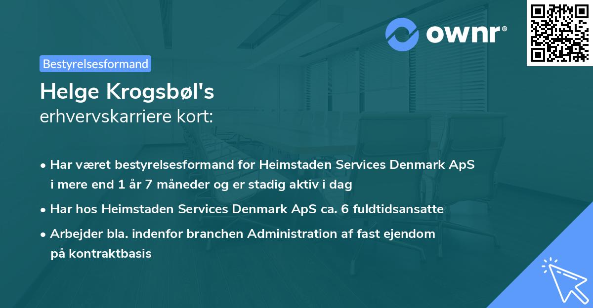 Helge Krogsbøl's erhvervskarriere kort