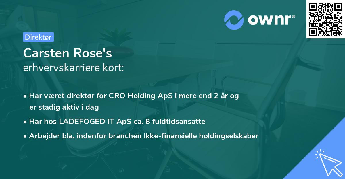 Carsten Rose's erhvervskarriere kort