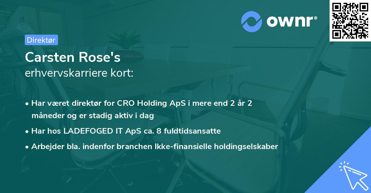 Carsten Rose's erhvervskarriere kort