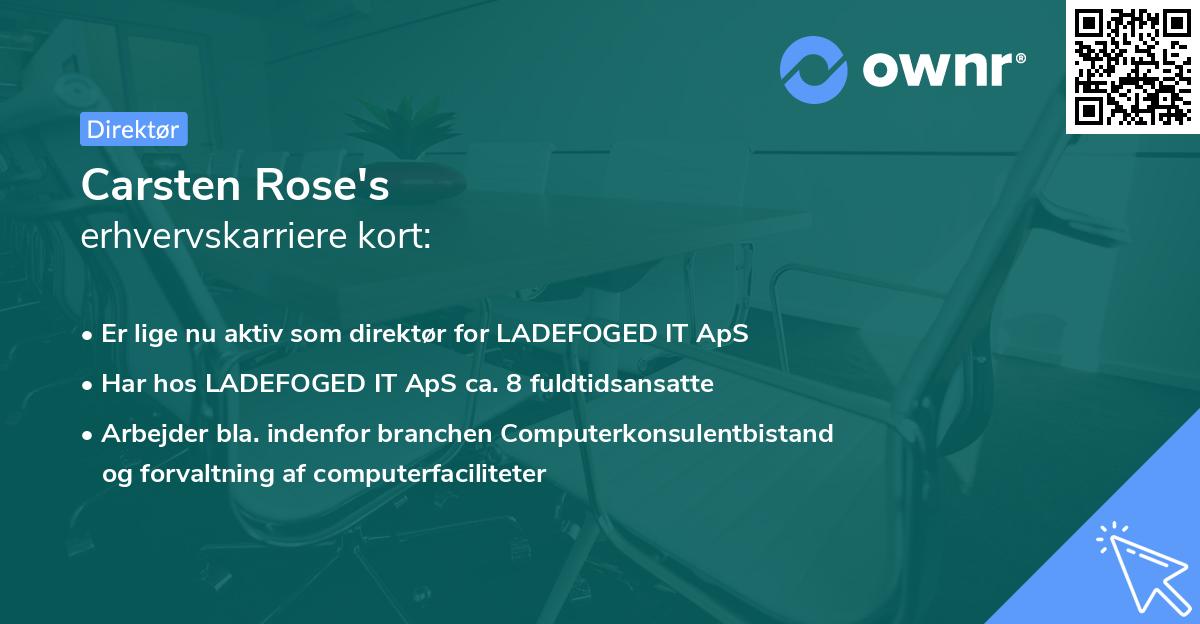 Carsten Rose's erhvervskarriere kort