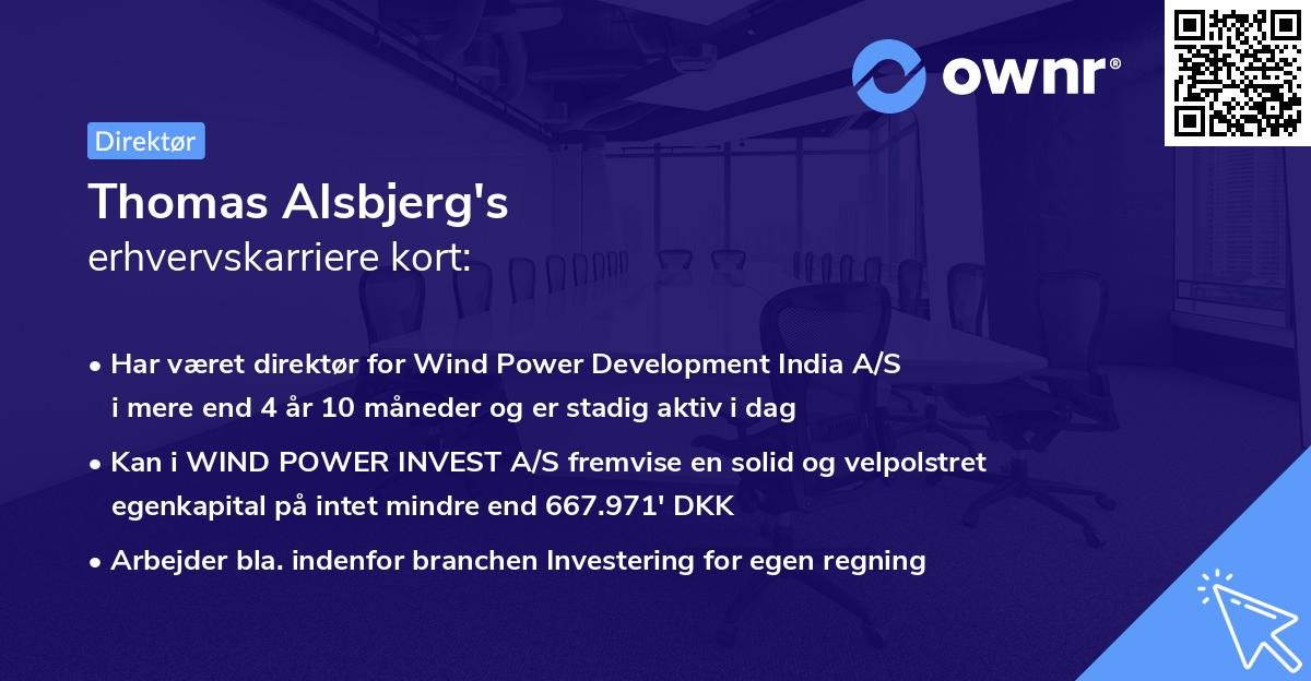 Thomas Alsbjerg's erhvervskarriere kort