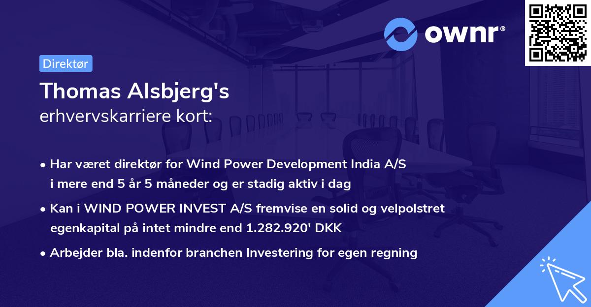 Thomas Alsbjerg's erhvervskarriere kort