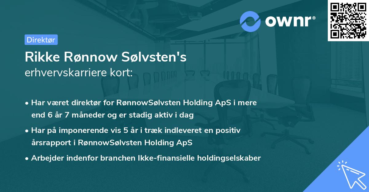 Rikke Rønnow Sølvsten's erhvervskarriere kort