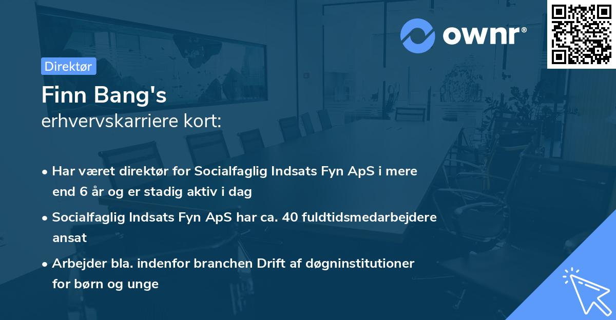 Finn Bang's erhvervskarriere kort
