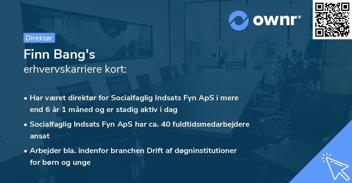 Finn Bang's erhvervskarriere kort